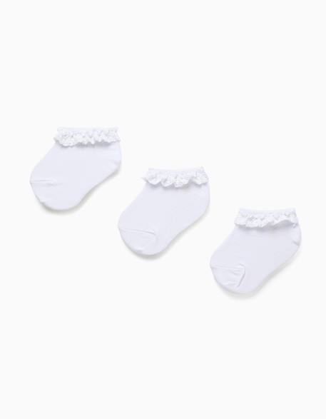 Bébé-Lot de 3 paires de socquettes avec détail en dentelle