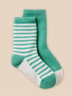 Lot de 2 paires de chaussettes à côtes bébé  - vertbaudet enfant