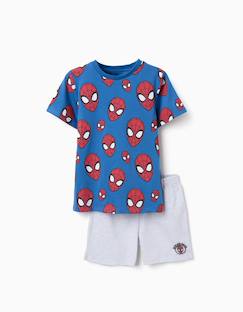 -Pyjama à manches courtes en coton avec motif spider-man