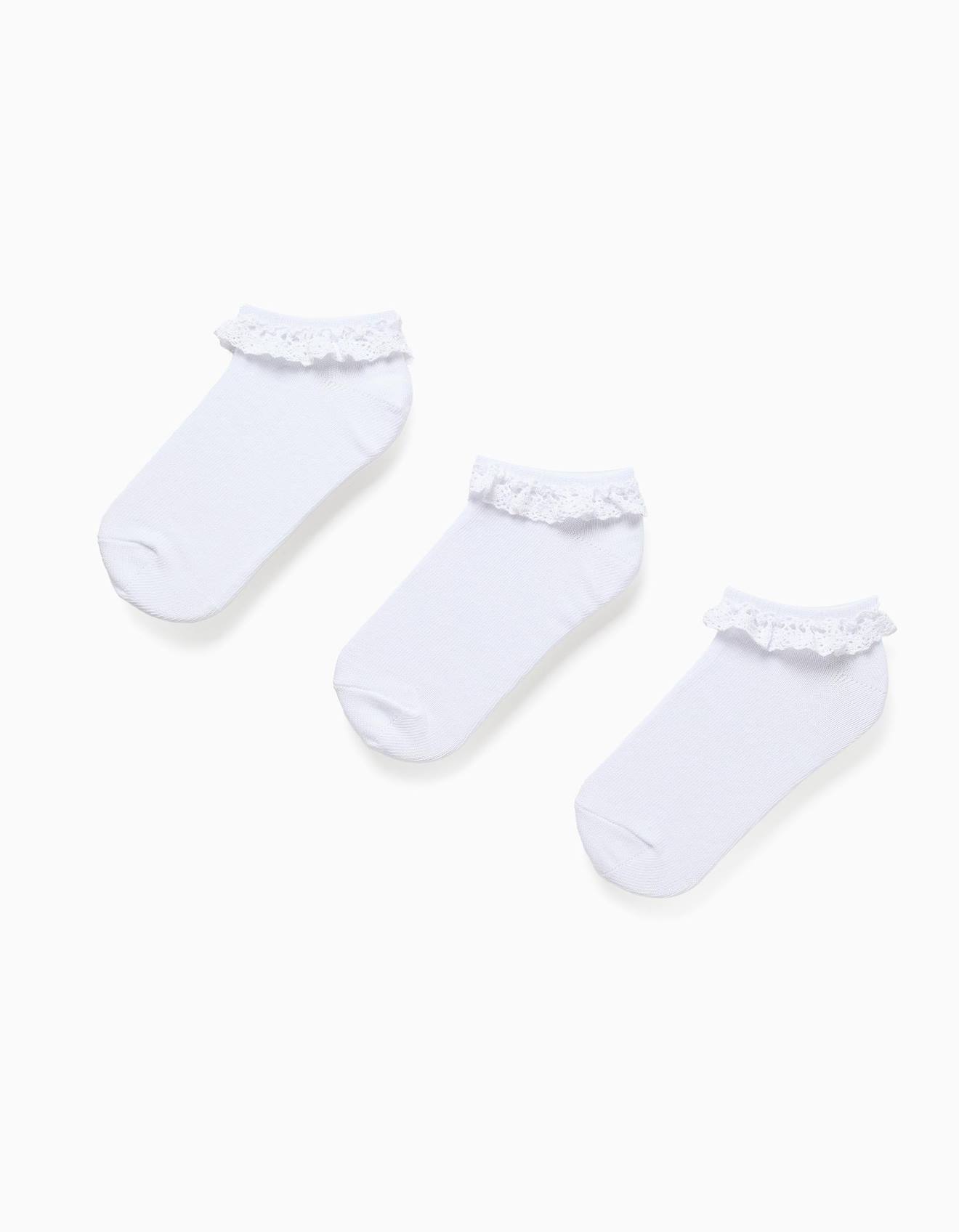 Lot De 3 Paires De Socquettes Avec Détail En Dentelle Blanc