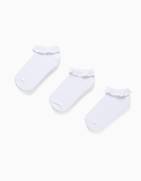 Fille-Lot de 3 paires de socquettes avec détail en dentelle
