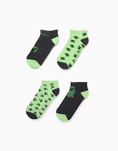 -Lot de 4 paires de socquettes minecraft