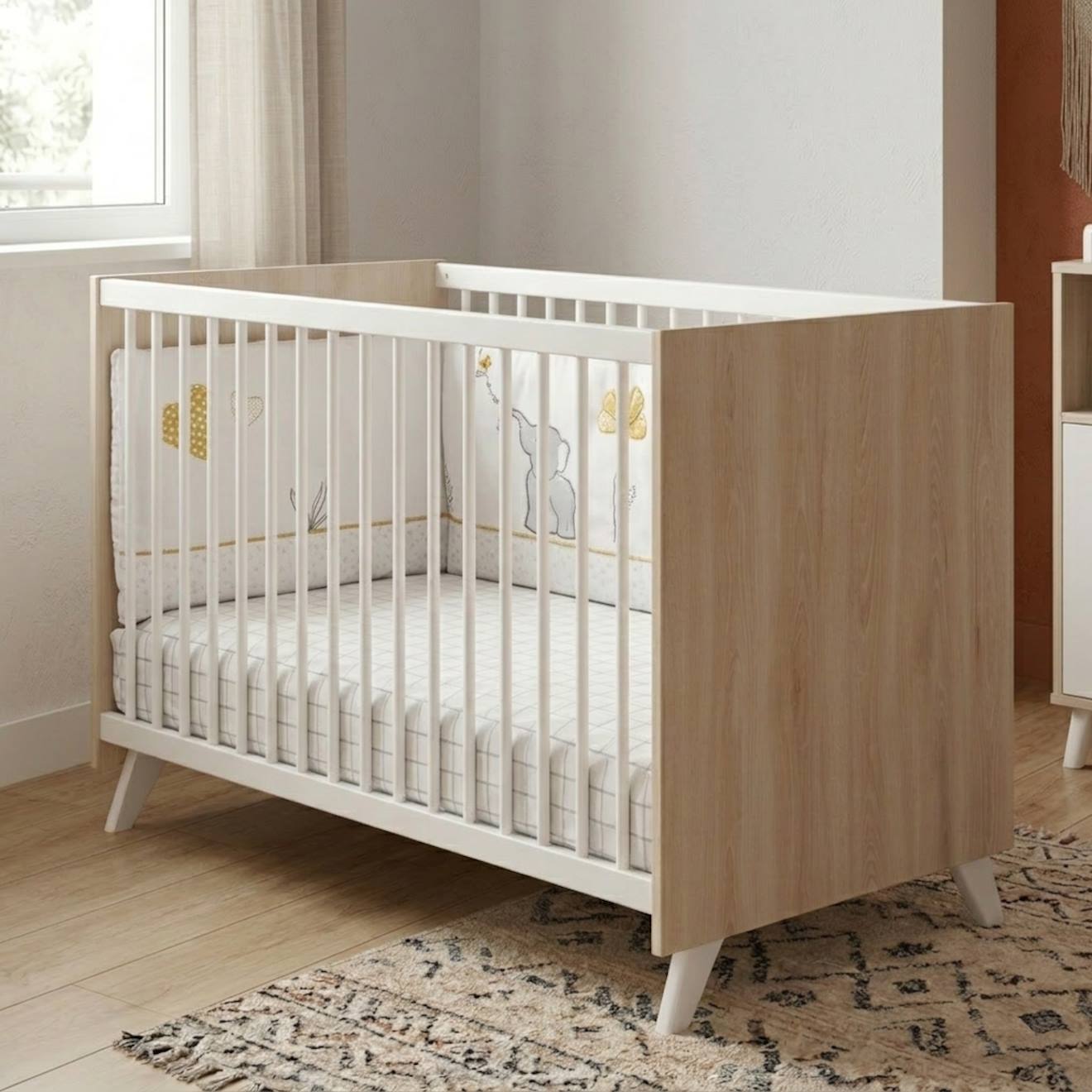 Lit En Bois - Scandi Blanc/gris