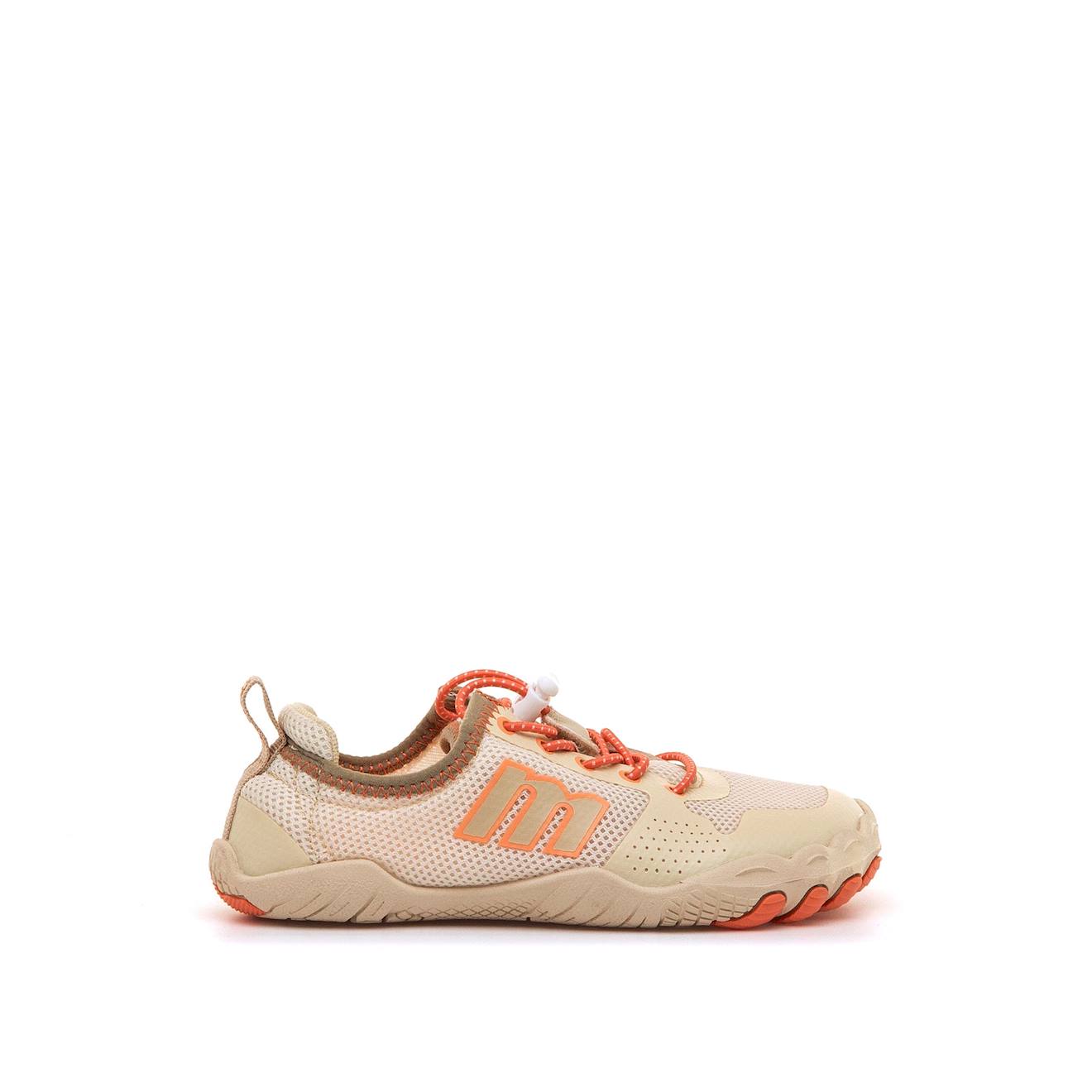 Sneakers filles synthétique lacets beige