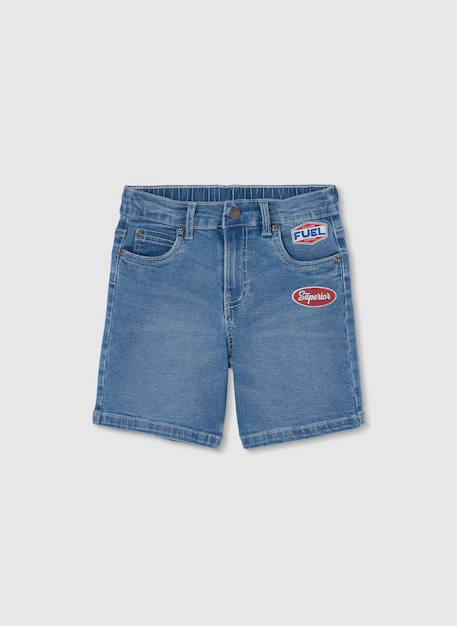 Garçon-Short-Bermuda garçon en denim extensible
