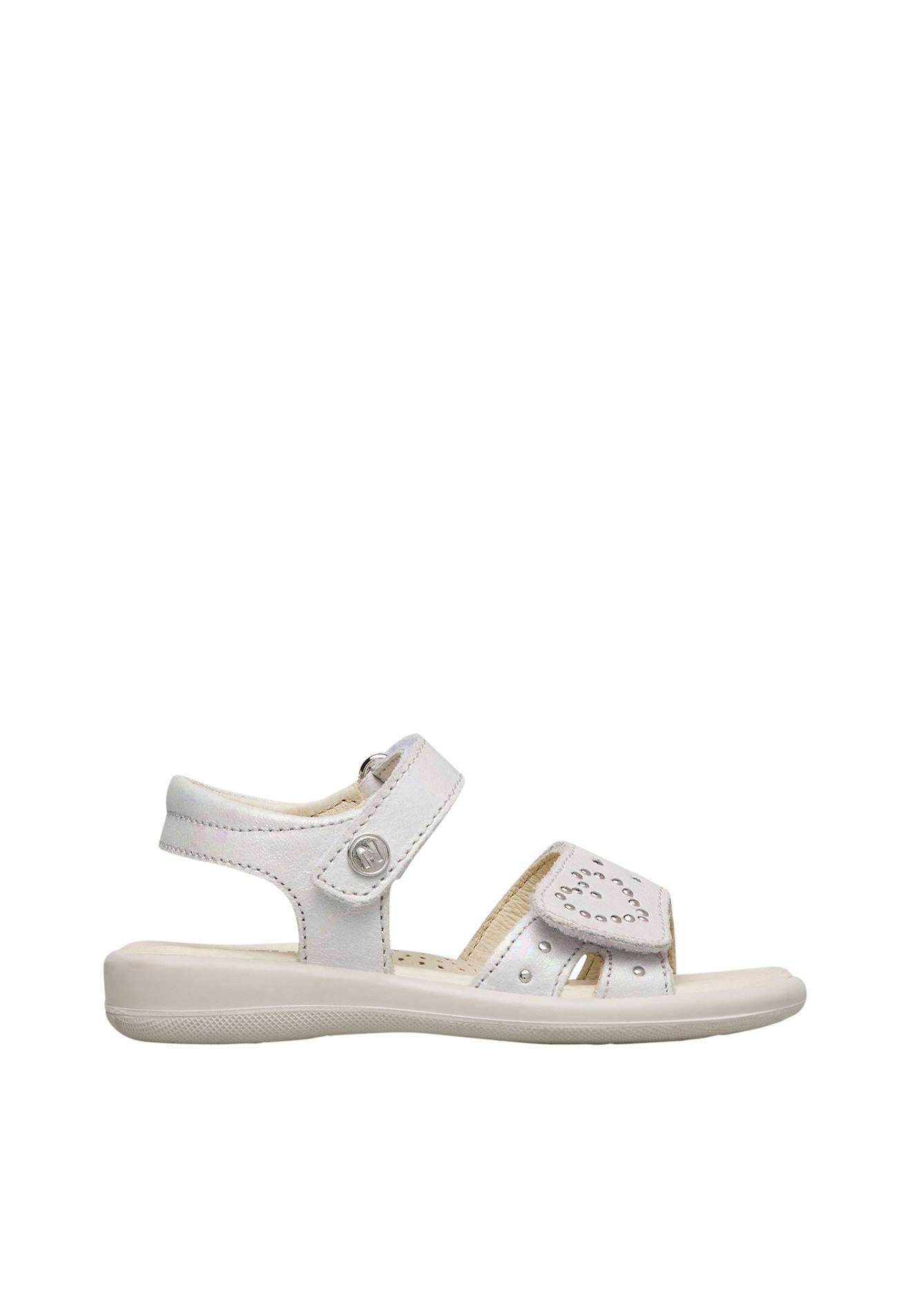 Sandales En Cuir Avec Des Strass Saphia Blanc-