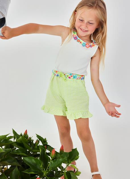 Bermuda fille popeline à carreaux  - vertbaudet enfant