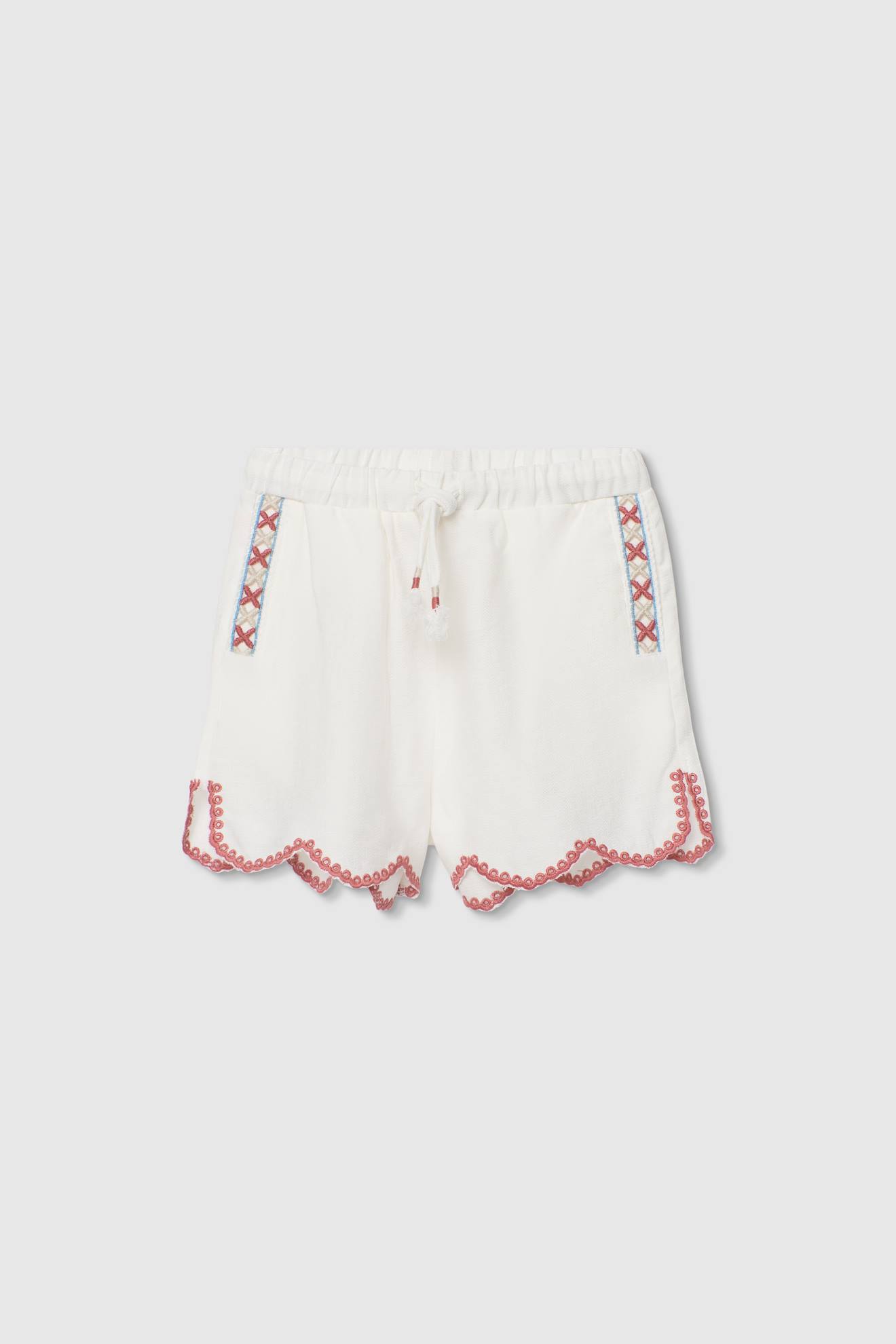Short En Coton Fille Blanc