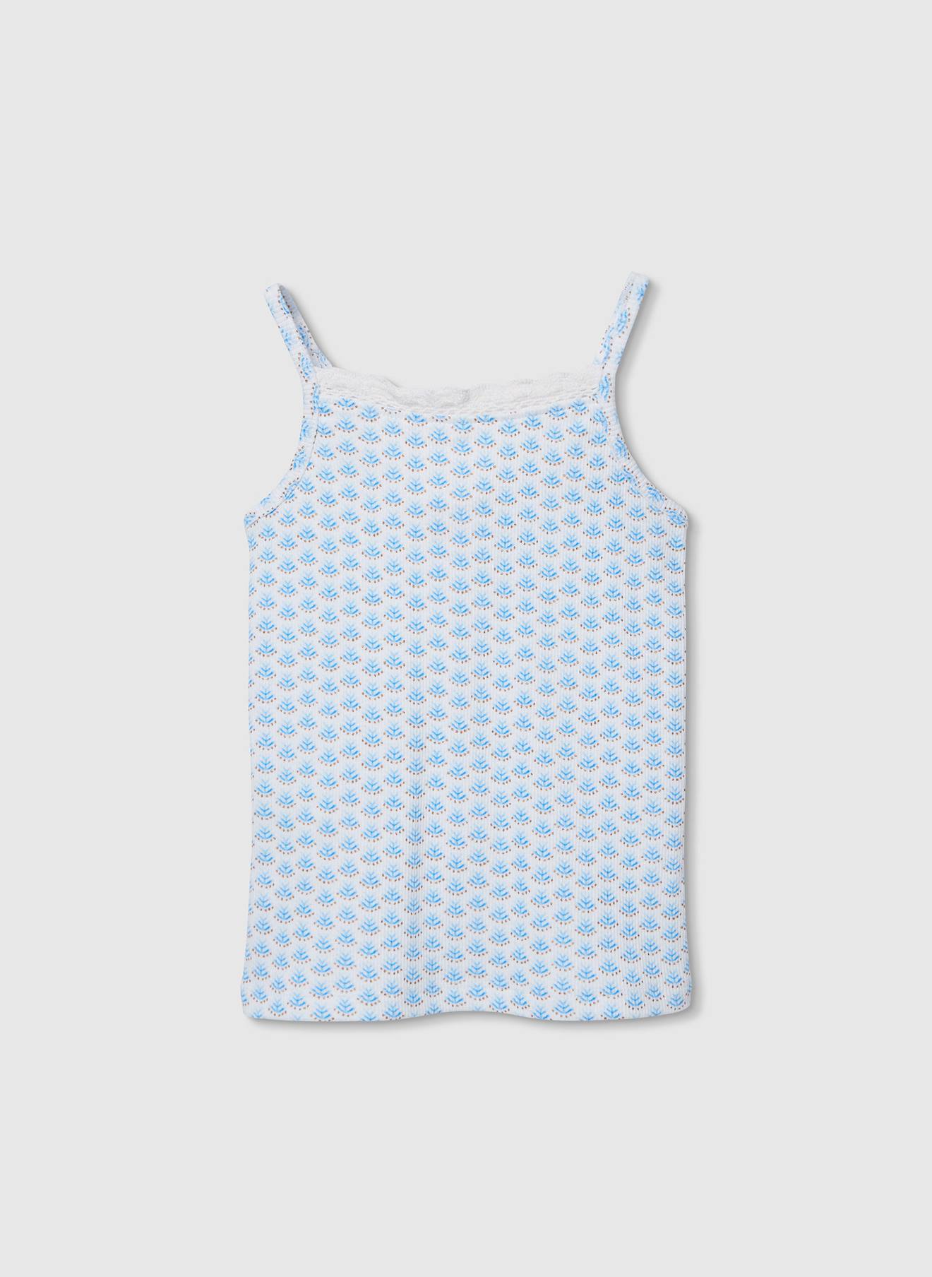 T-shirt Fille En Maille Imprimée Multicolore