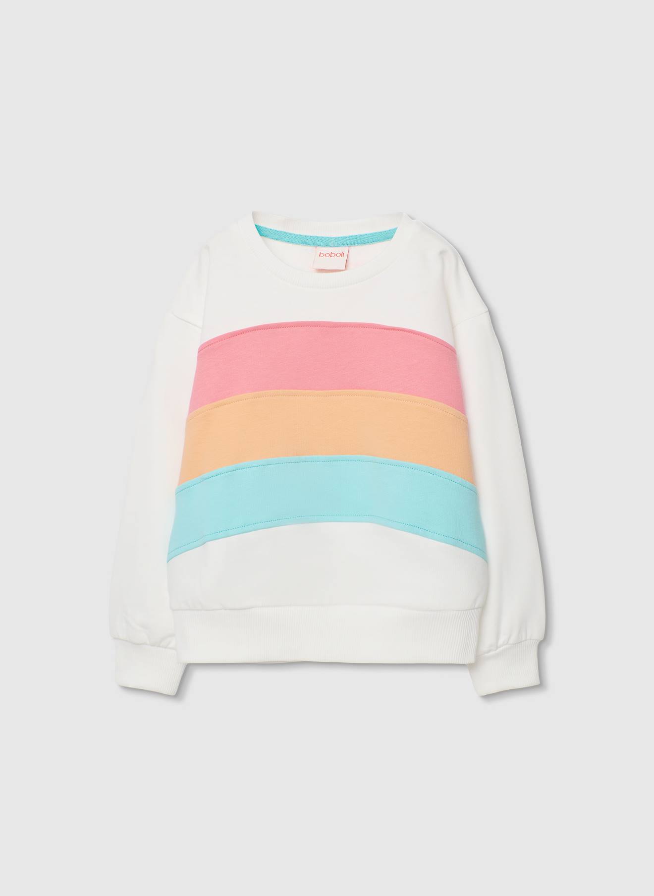 Sweatshirt Fille Coton Blanc