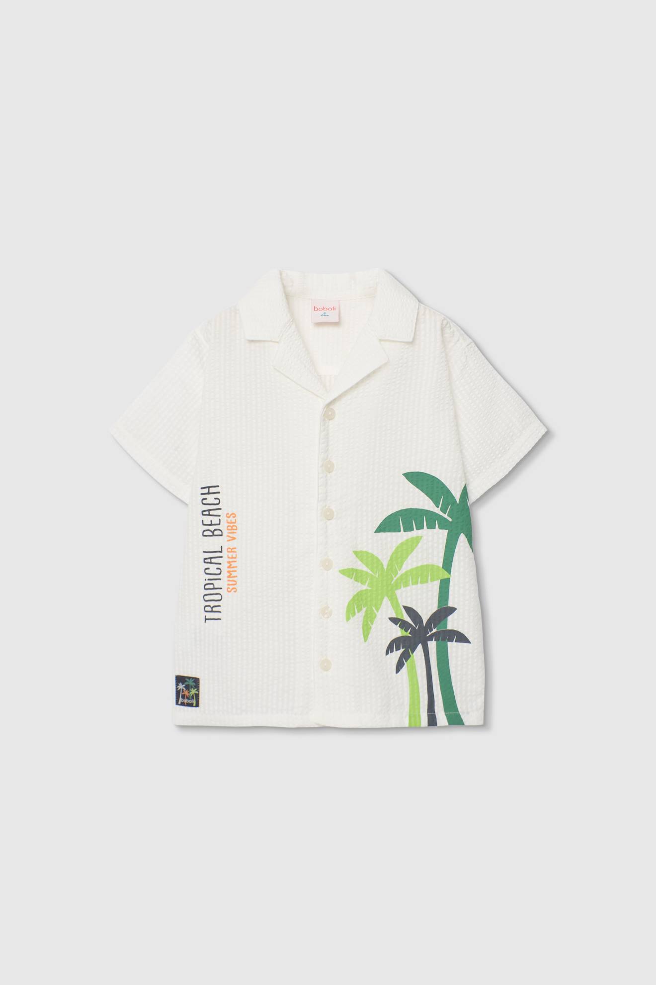 Chemise Popeline Palmiers Blanc 18 €