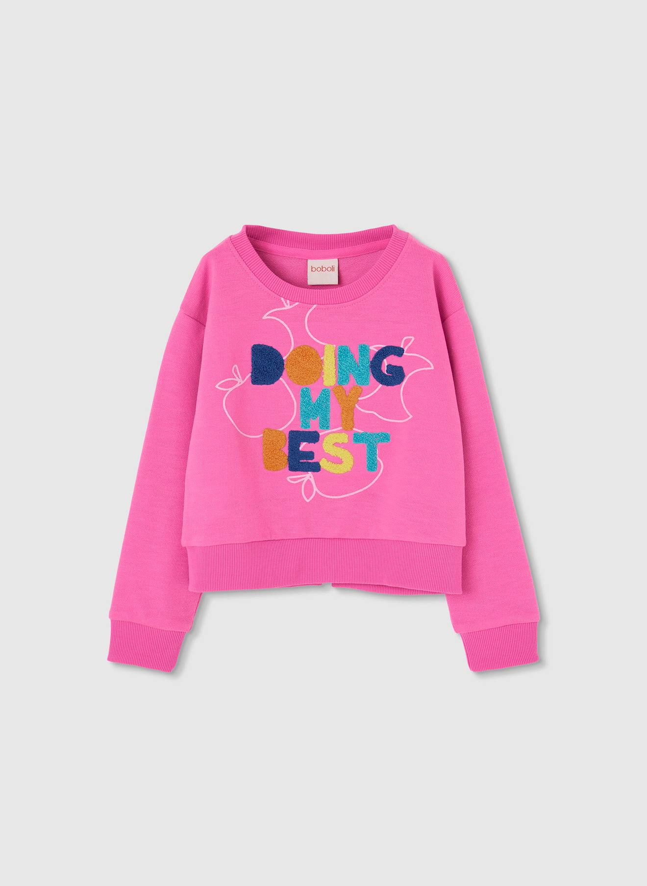 Pull Fille En Coton Imprimé Rose Pull Fille En Coton Imprimé Rose