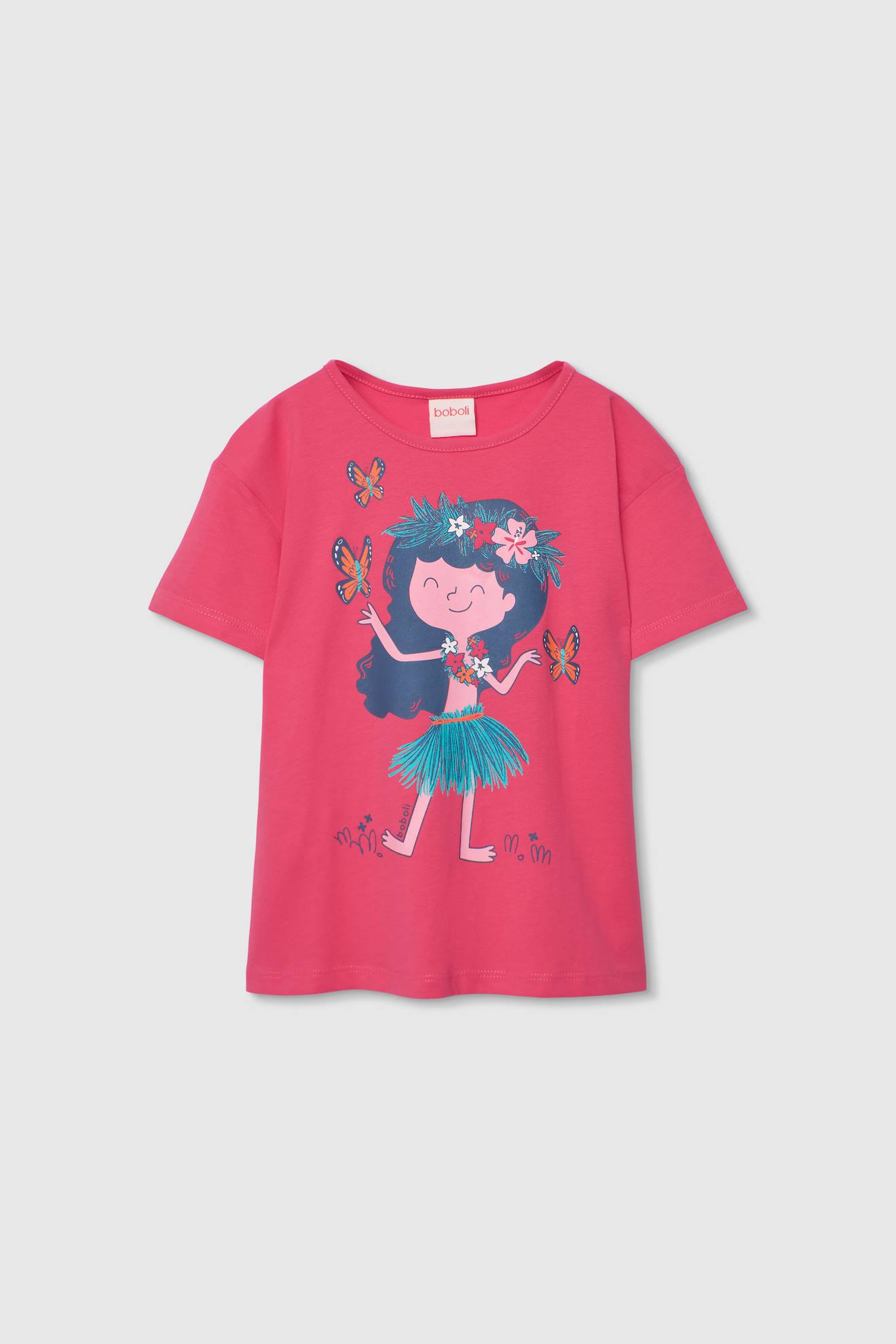 T-shirt Fille Coton Avec Imprim Rose 13 €