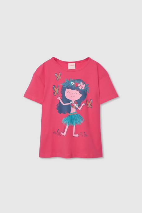 T-shirt fille coton  avec imprimé  - vertbaudet enfant