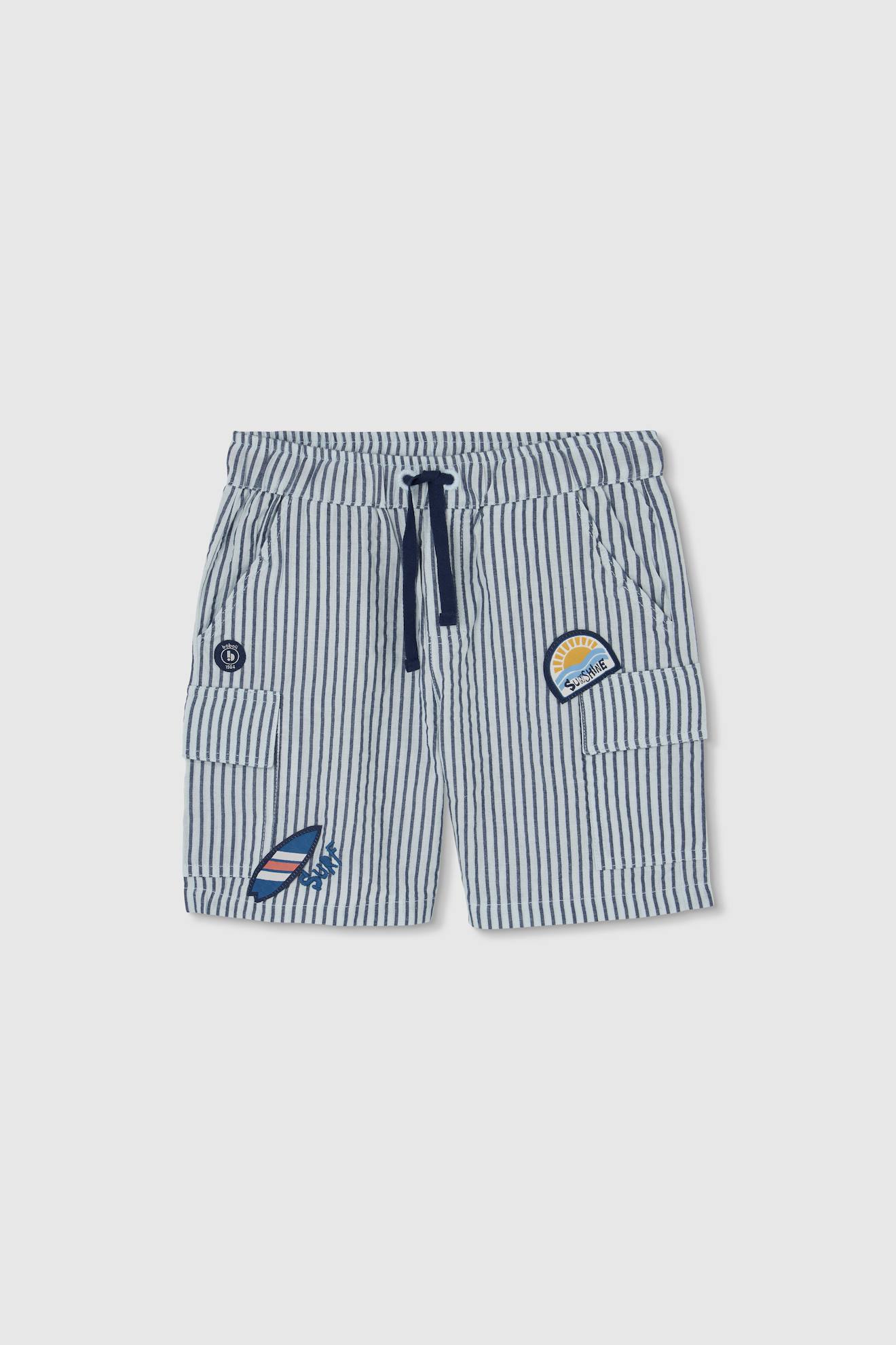 Bermuda coton rayé multicolore