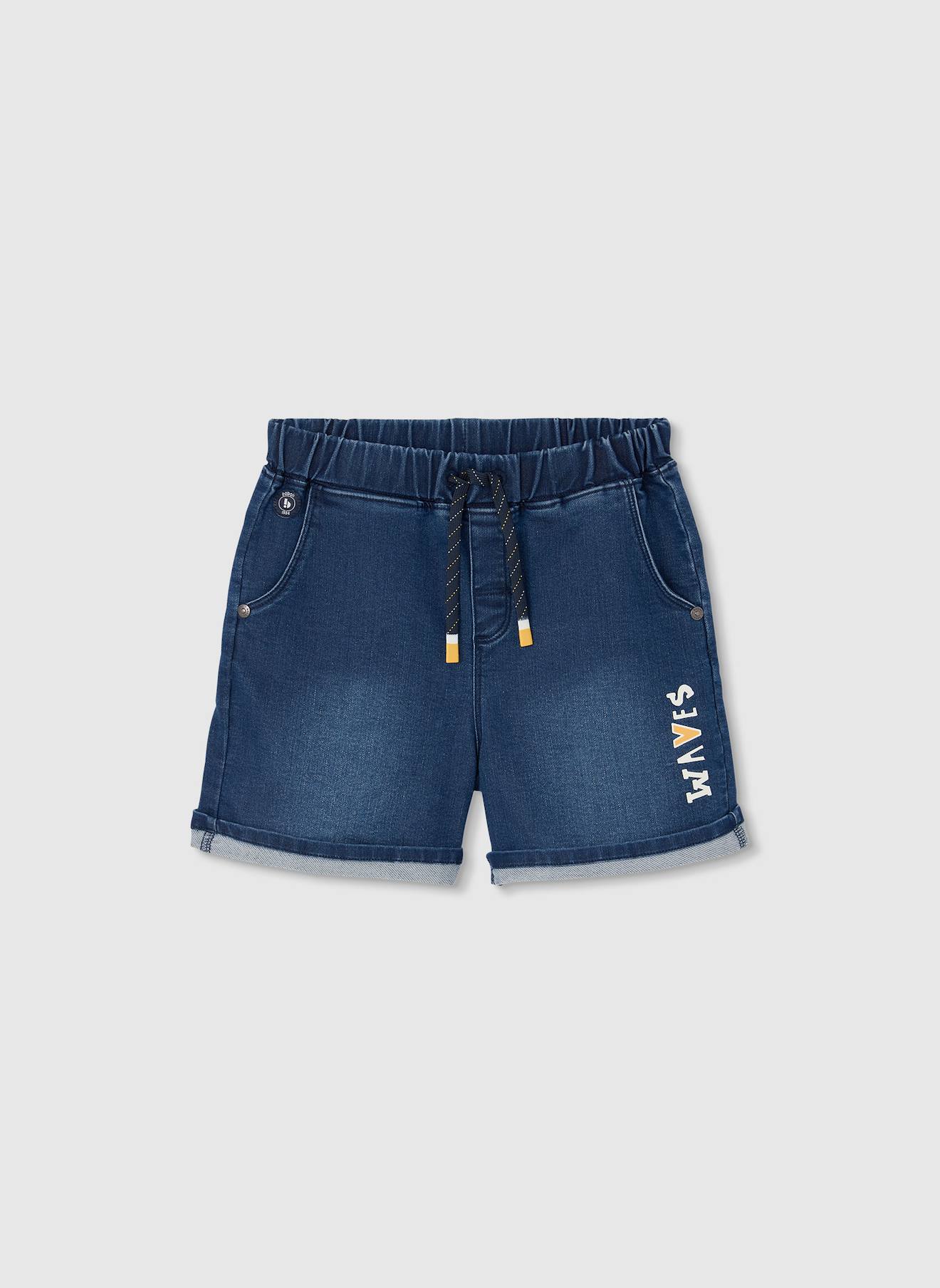 Bermuda en denim garçon bleu