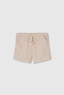 -Short en lin à rayures