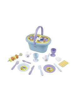 Jouet-Jeux d'imitation-Panier pique-nique multicolore stitch – jeu d’imitation enfants à partir de 3 ans – 19 accessoires inclus