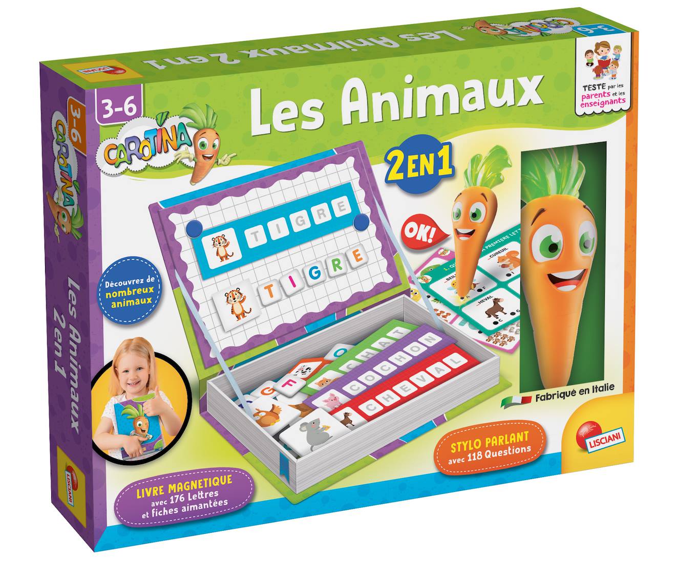 Carotina Stylo Parlant Et Jouets Magnétiques 2 En 1 - Les Animaux Multicolore