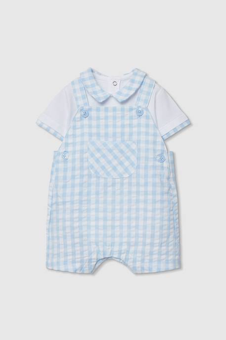 Bébé-Ensemble  polo et salopette à carreaux
