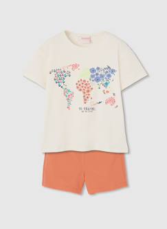 -Ensemble en coton fille t-shirt et short