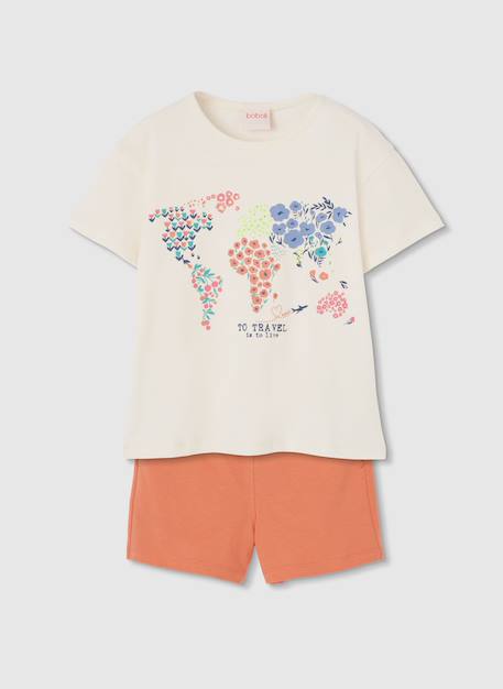 Ensemble en coton fille t-shirt et short  - vertbaudet enfant
