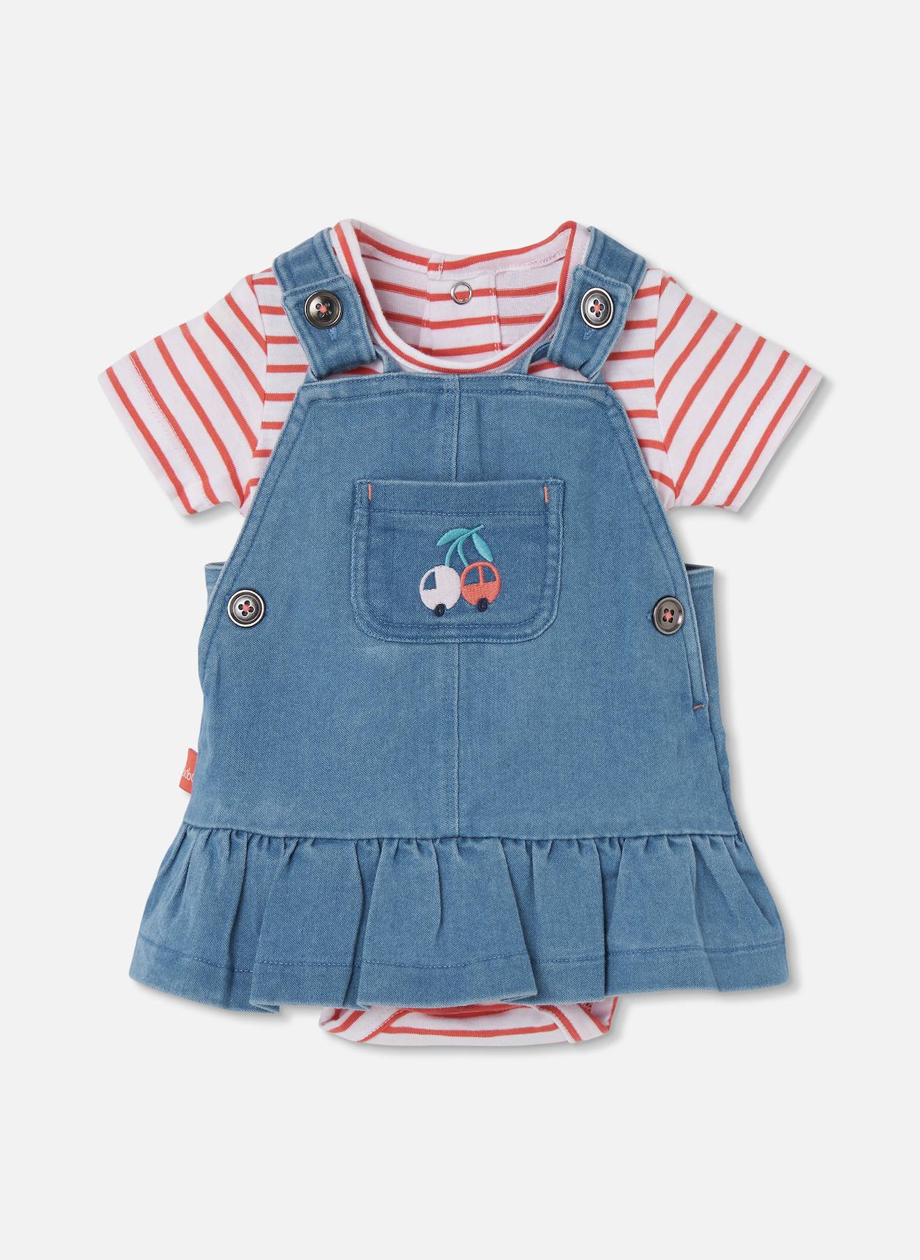 Ensemble Bébé À Manches Courtes À Rayures Multicolore