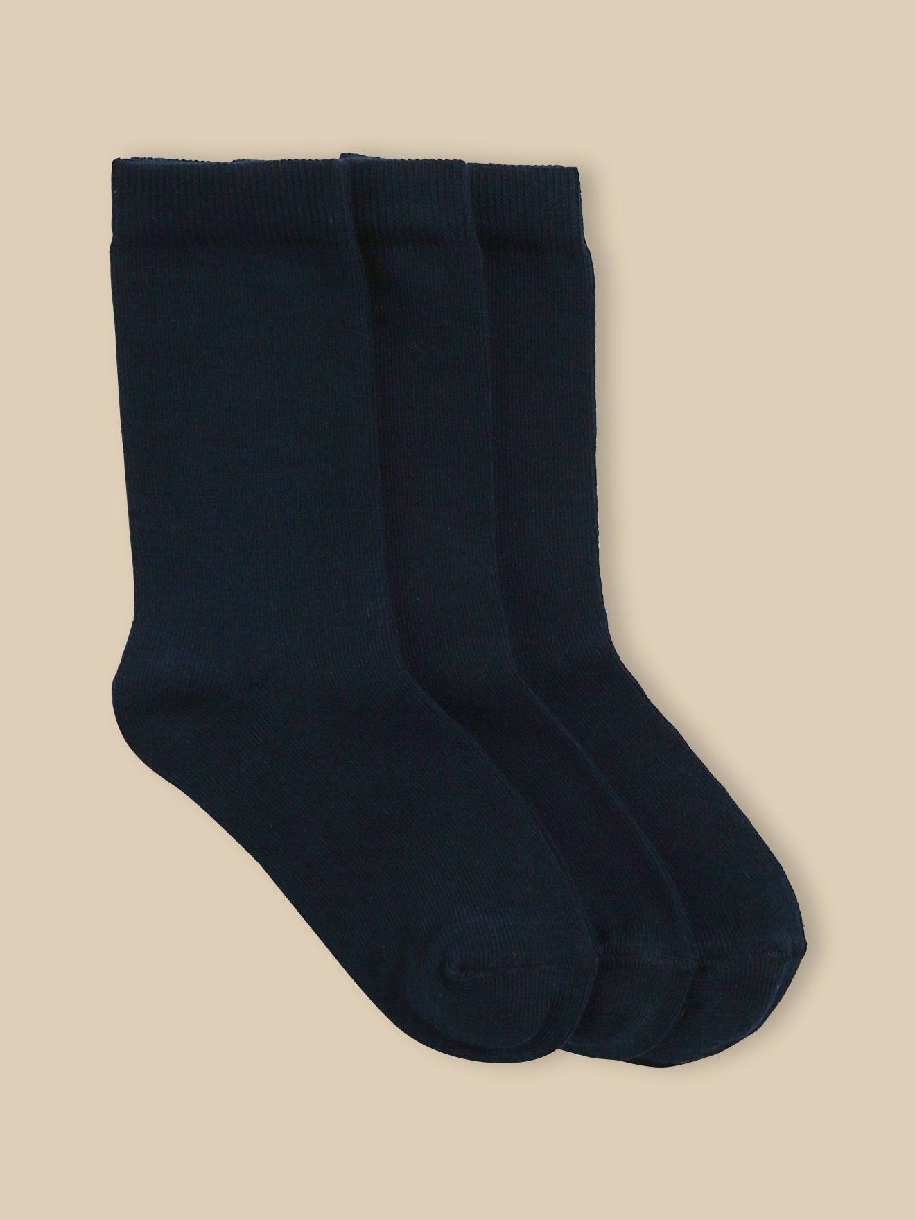 Chaussettes Unies Par Lot De 3 Garçon Bleu Fonce Uni