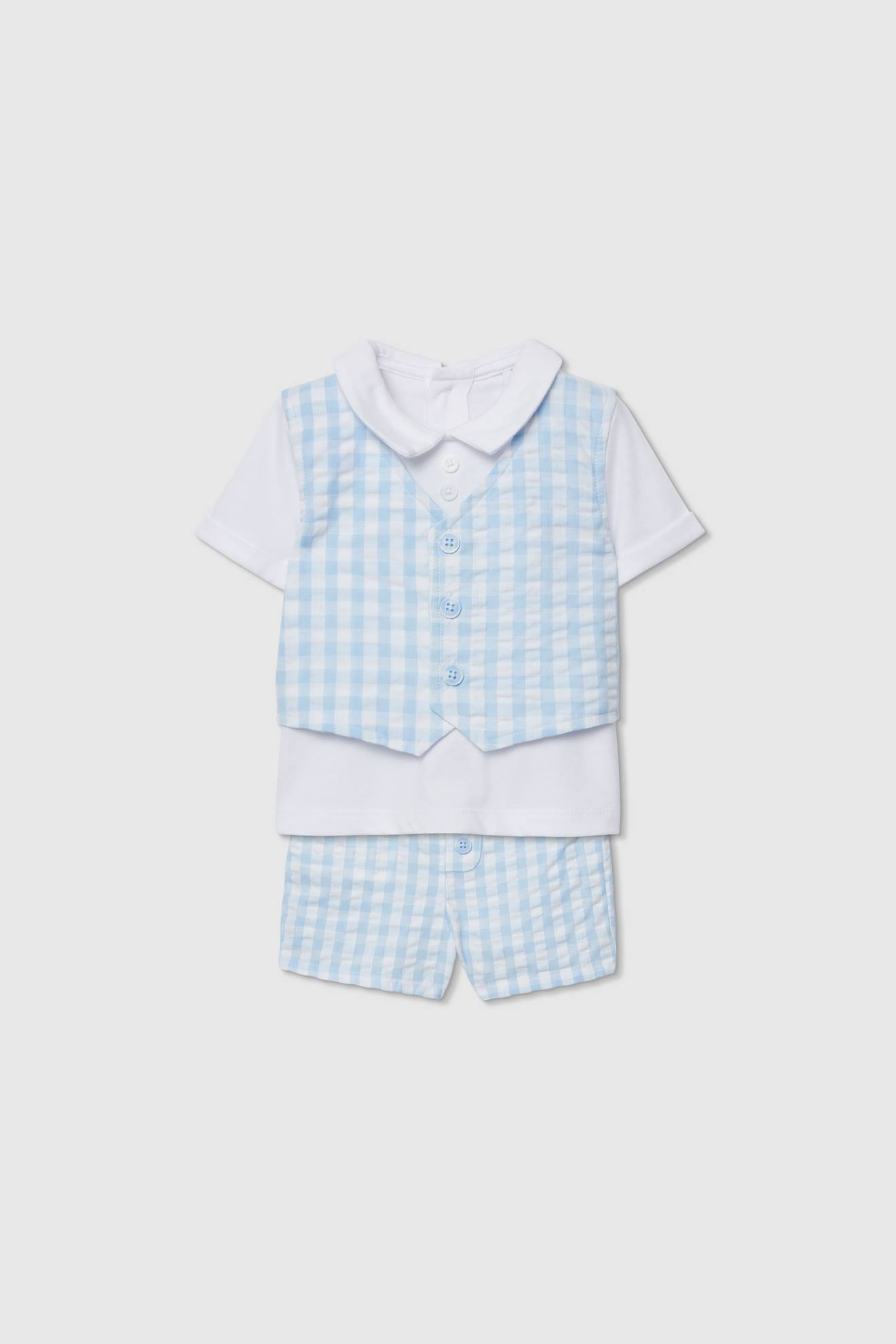 Ensemble Bébé Coton À Carreaux Multicolore