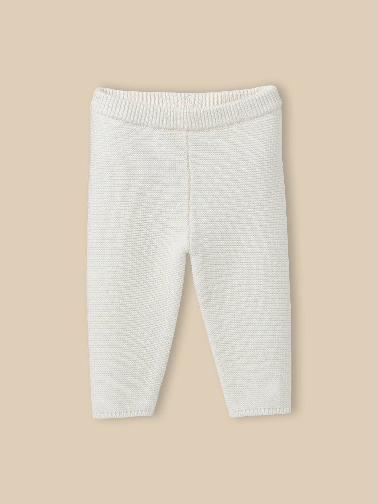 Legging Bébé En Coton Biologique Et Laine Ecru