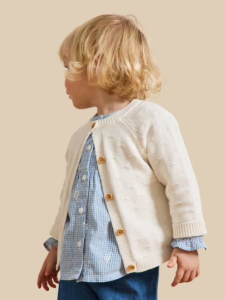 Bébé-Cardigan maille ajourée bébé - coton biologique