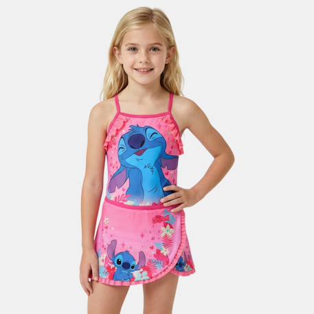 Maillot de bain 1 pièce avec jupe et imprimé lilo & stitch  - vertbaudet enfant