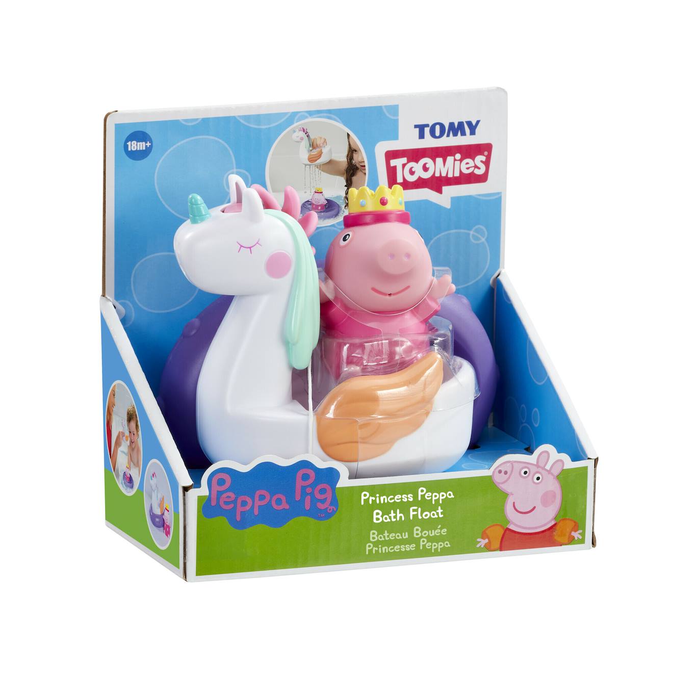 Jouet De Bain - Bateau Bouée Princesse Peppa & Licorne Blanc Et Rose