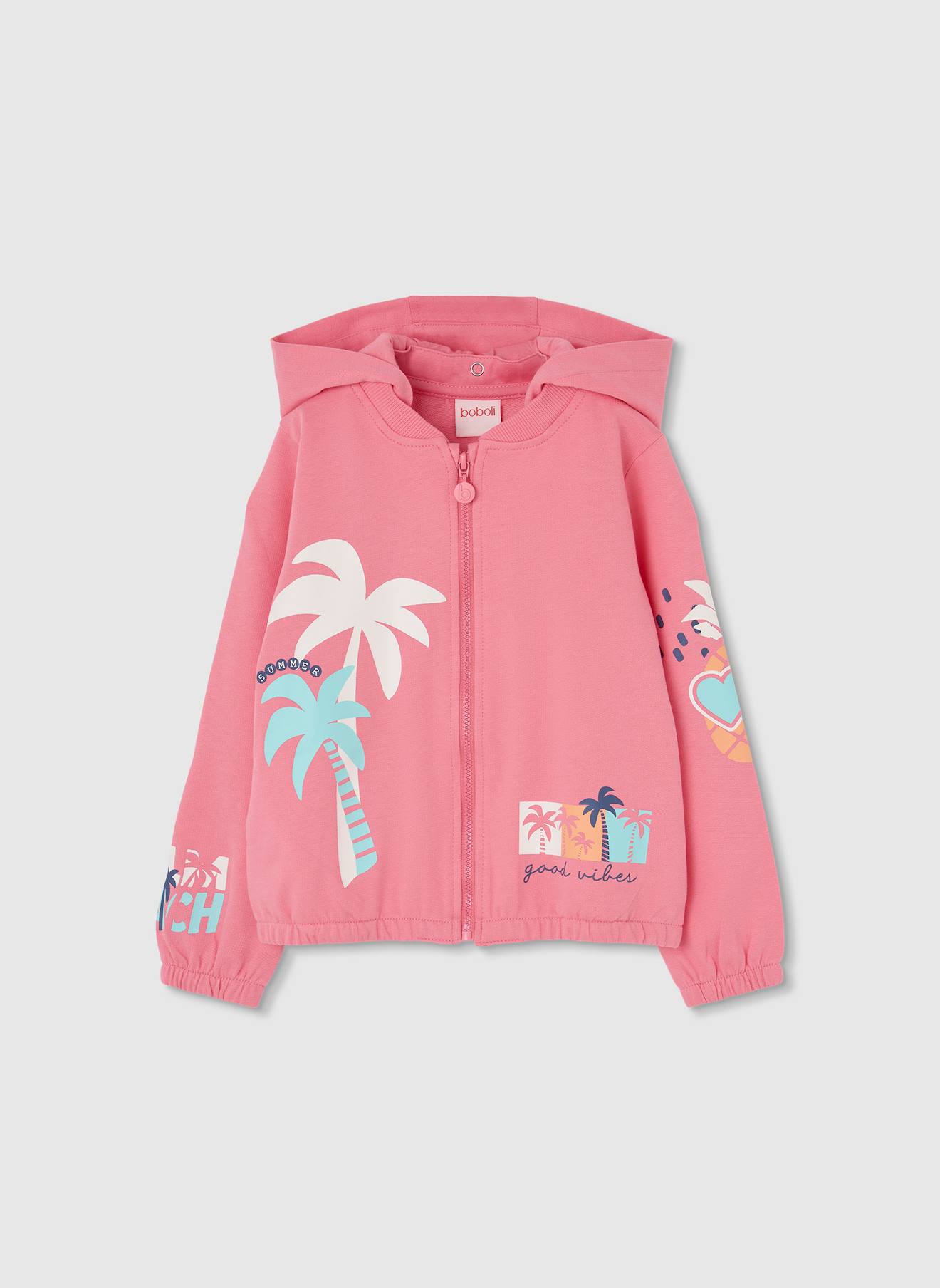 Veste Coton Palmiers Rose