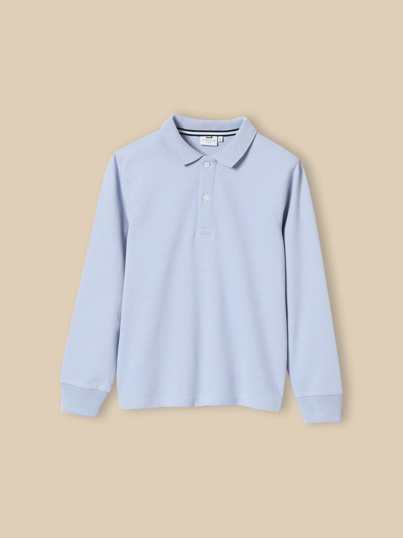 Polo Garon En Coton Biologique Bleu Clair Uni 14$