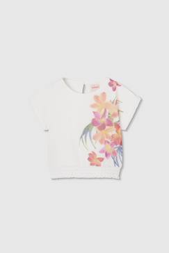 -Tee-shirt fille fleurs