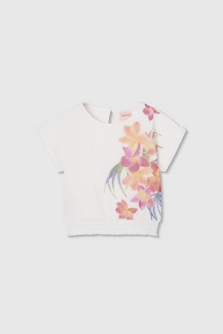 Fille-T-shirt, sous-pull-T-shirt-Tee-shirt fille fleurs
