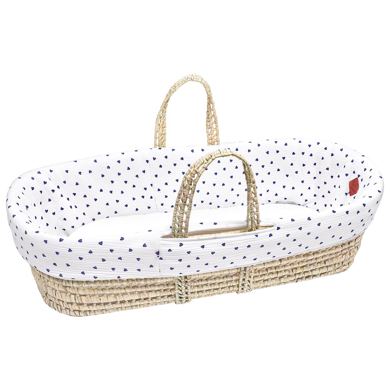 Couffin Bébé Avec Matelas Habillage Et Drap Housse Lovio Bleu