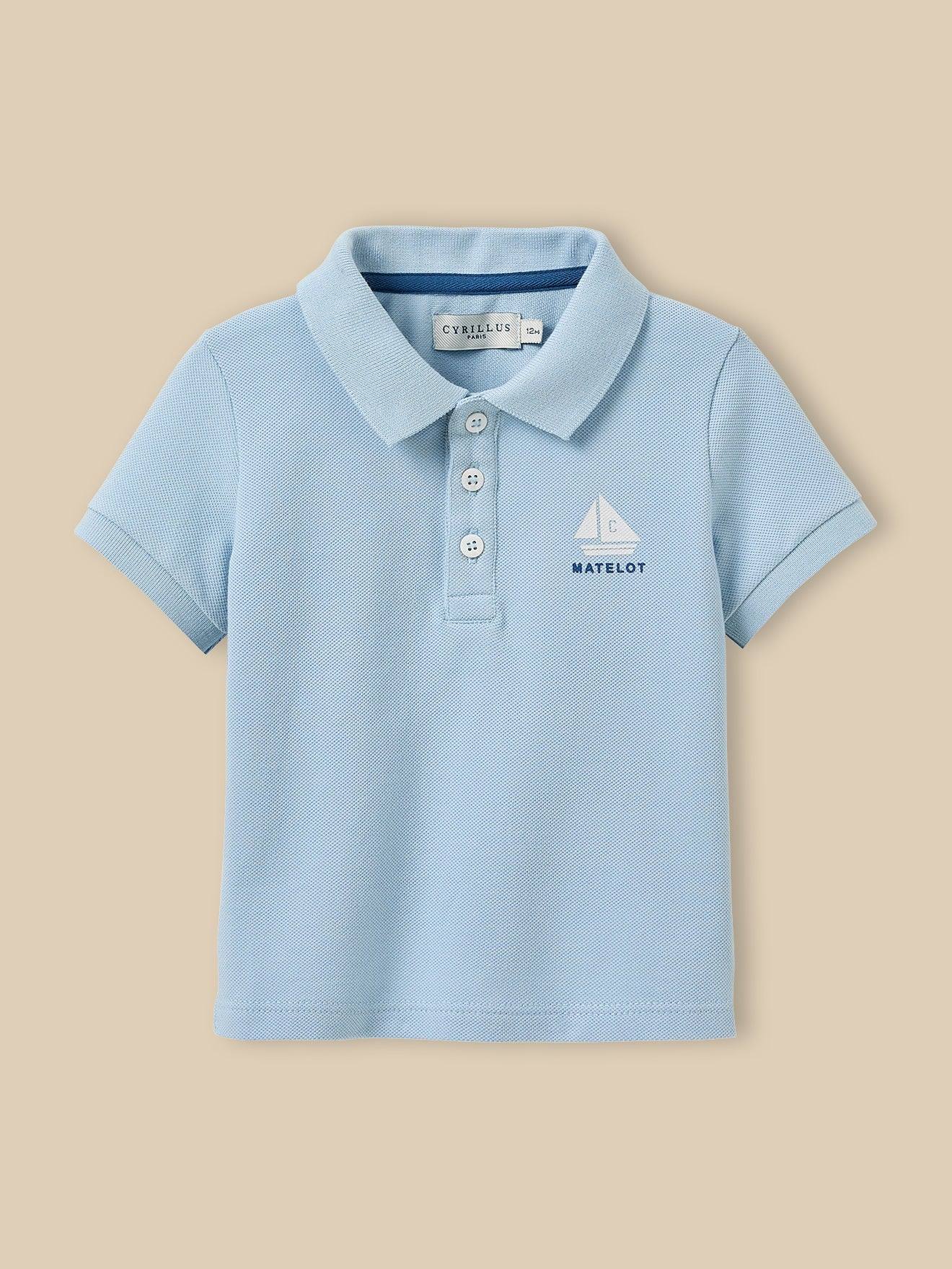 Polo Maille Pique Bb - Coton Biologique Bleu Pastel 20 €