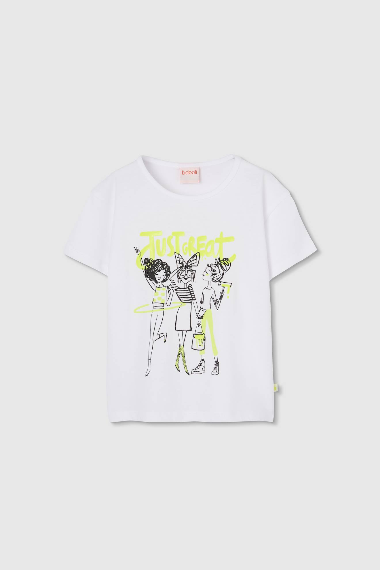 T-shirt Fille En Coton Blanc