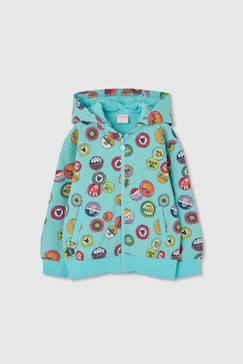 Sweat zippé à capuche imprimé  - vertbaudet enfant