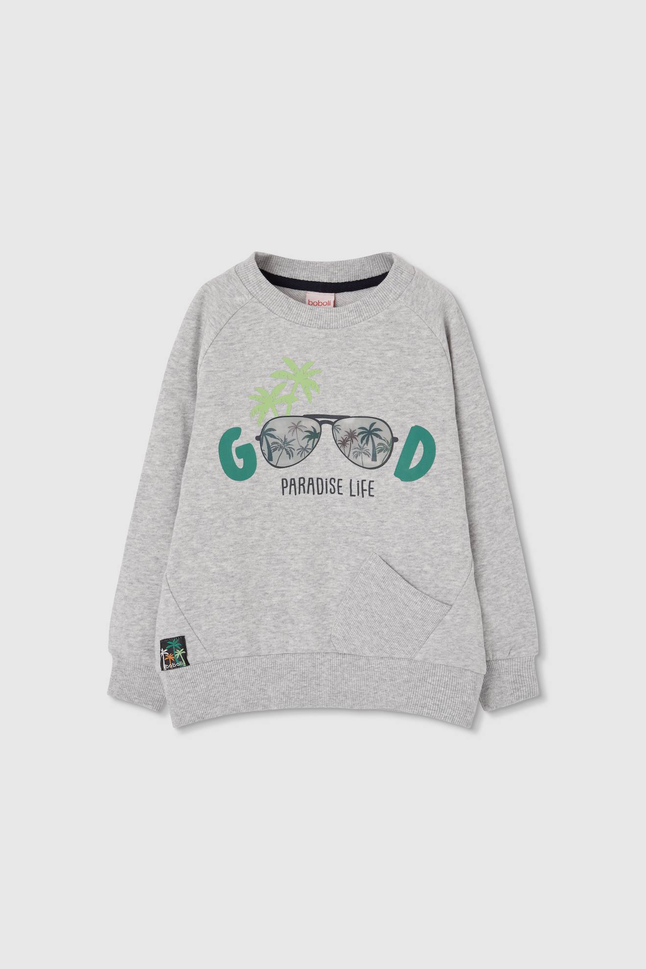 Sweat-shirt En Molleton Garon Gris 18 €