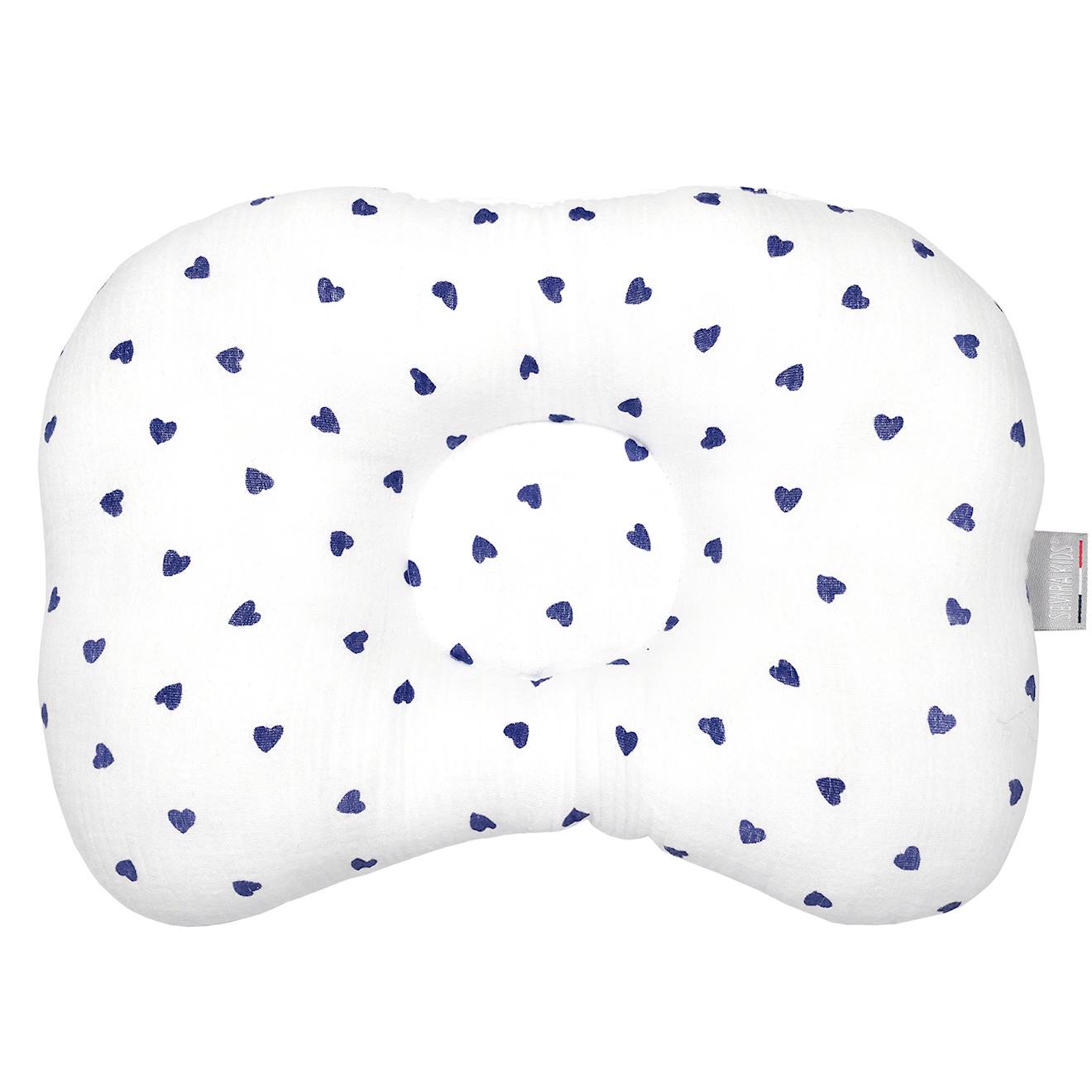 Coussin cale-tête ergonomique en gaze de coton lovio bleu