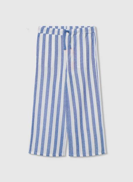Pantalon fille lin rayé  - vertbaudet enfant