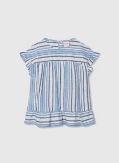 -Blouse fille lin rayures