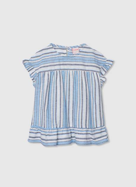 Fille-Blouse fille lin rayures