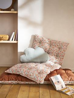 -Matelas de sol bi-matière fleurs/velours RETRO FLOWER