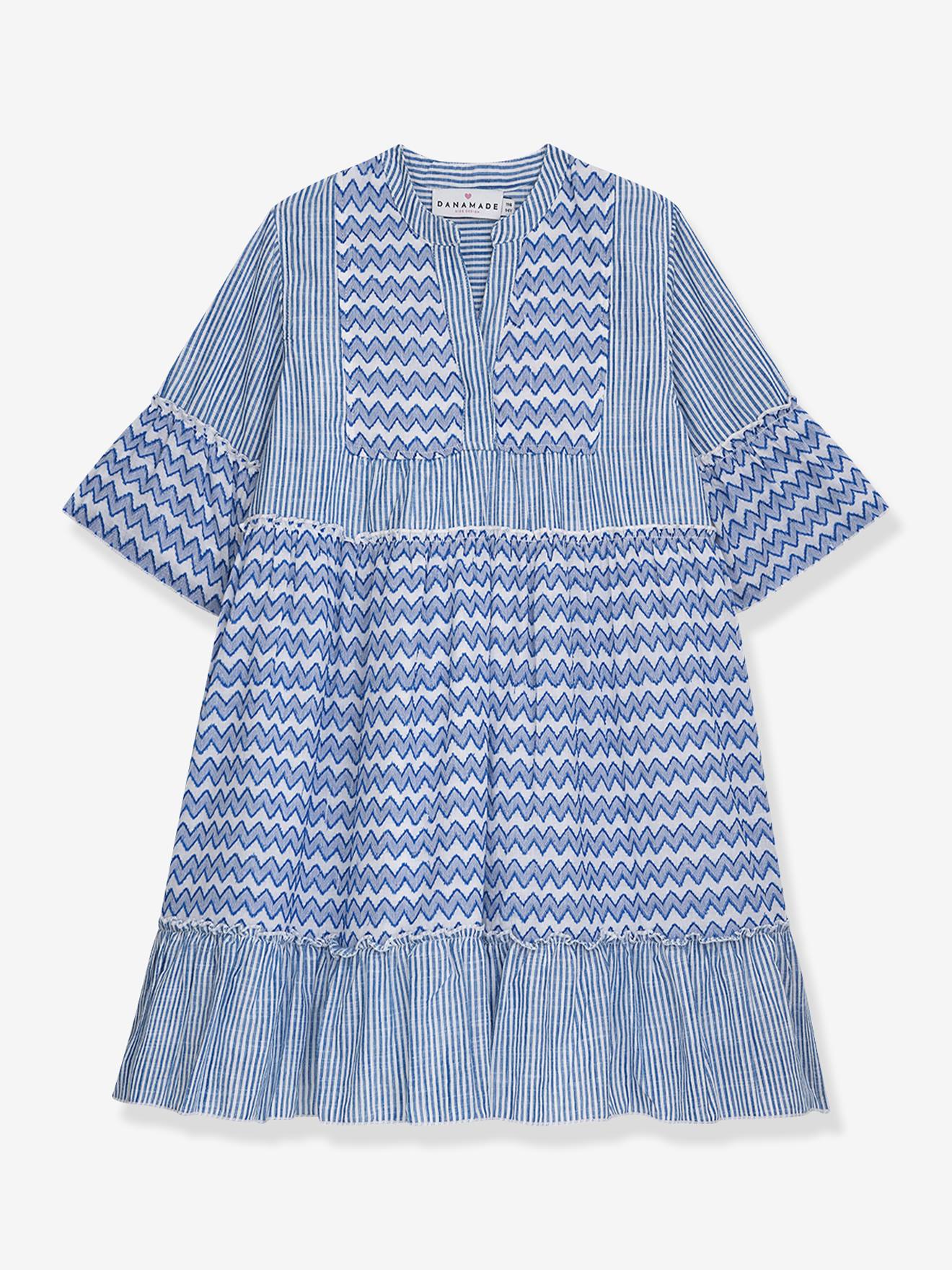 Robe motif zigzag double fille DANAMADE bleu 50$