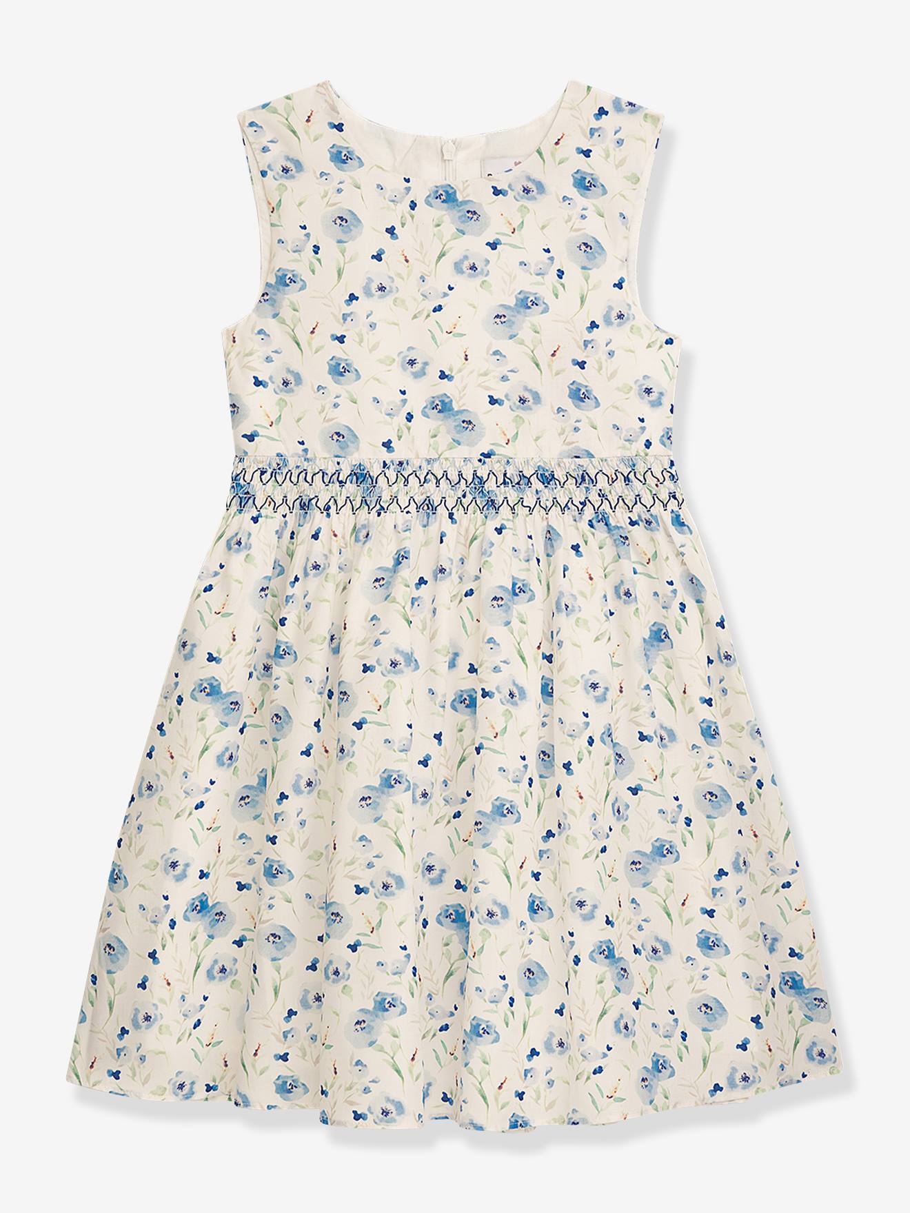 Robe dt motif fleuri taille smocke fille DANAMADE pche 50$