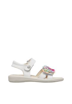 Chaussures-Chaussures fille 23-38-Sandales en cuir avec fleurs appliquées brahma